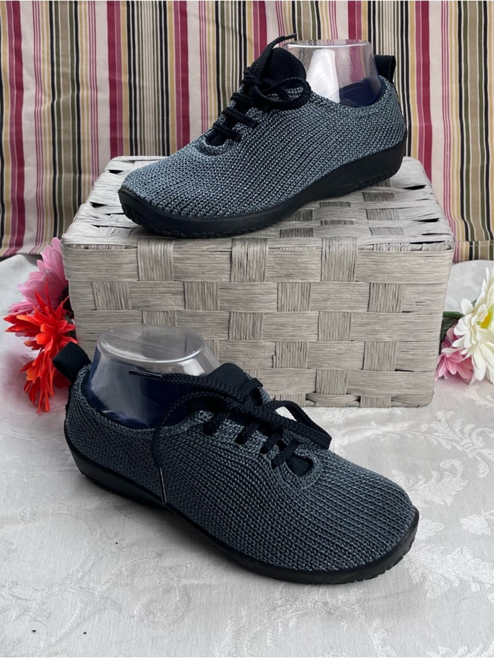 Arcopedico Womens Shoes Size 6 Gray Fabric Lace Up Comfortable Leisure Shoes